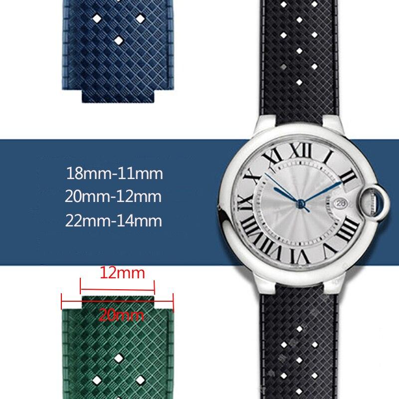 Convex Rubber Watchband for Cartier Blue Balloon - watchband.direct