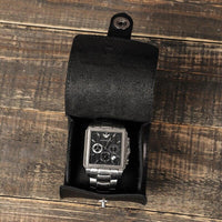 Thumbnail for Black Cow Leather Single Slot Watch Roll - watchband.direct