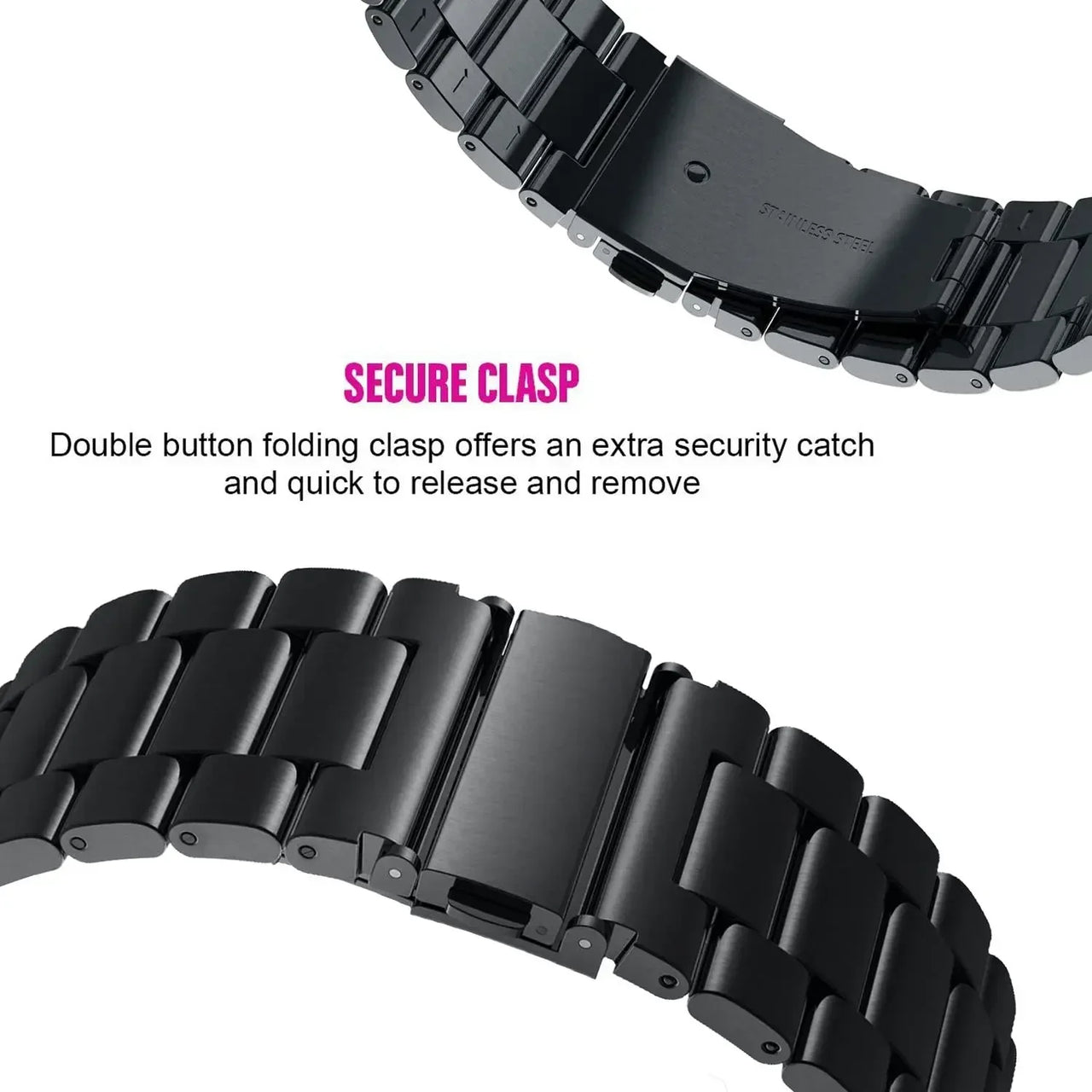 Quick-Release Stainless Steel Bracelet for Garmin Fenix & Tactix
