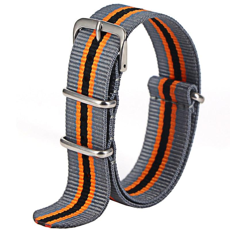 Classic MultiColor Nylon Seatbelt Strap - watchband.direct