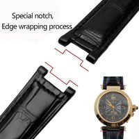 Thumbnail for Crocodile Print Leather Watchband For Cartier - watchband.direct