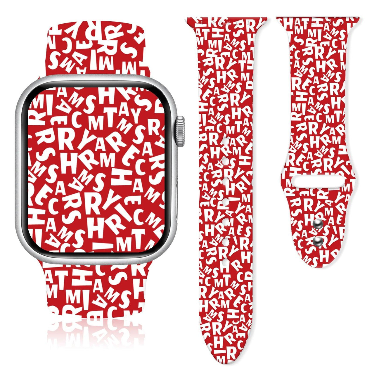 Christmas Patterns Printed Silicone Apple Watch Band - watchband.direct