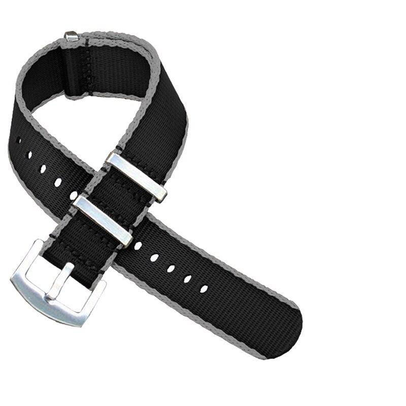 Bordered Seatbelt Nylon Strap - watchband.direct