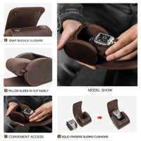 Thumbnail for Luxury Genuine Leather Watch Roll Case Box - watchband.direct