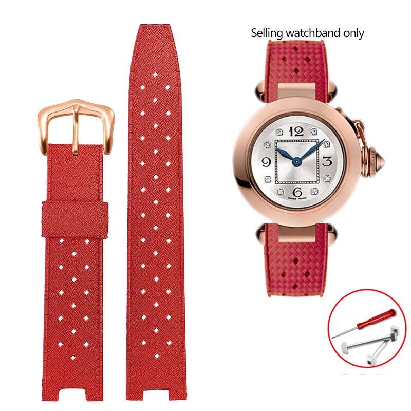 Rubber Silicone Notched Strap for Cartier Pasha - watchband.direct