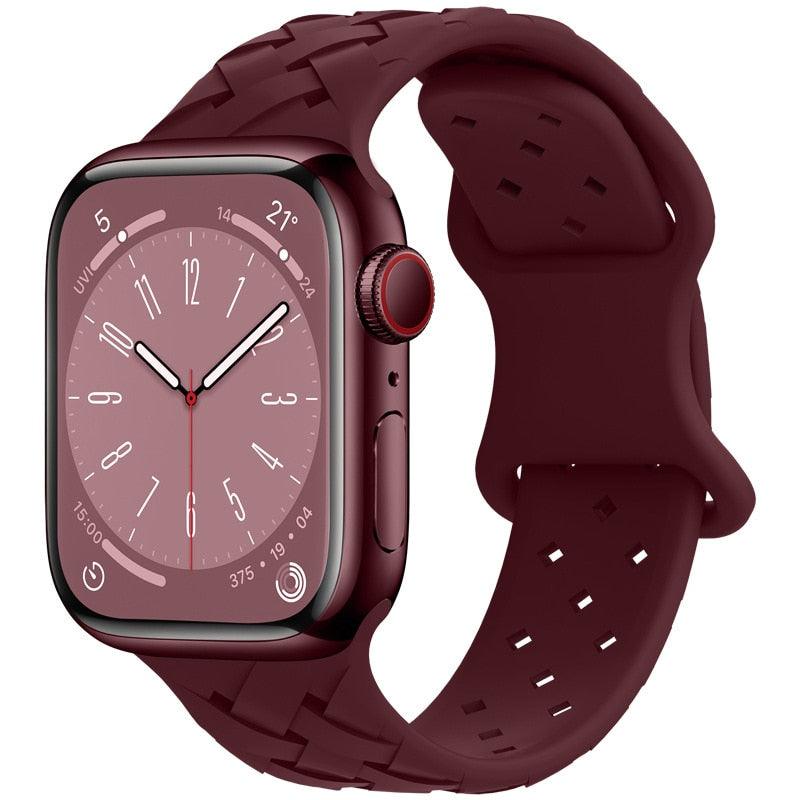 Braided Pattern Silicone Band for Apple Watch - watchband.direct