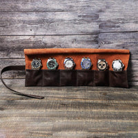 Thumbnail for Luxury 6 Slot Watch Roll Travel Case - watchband.direct