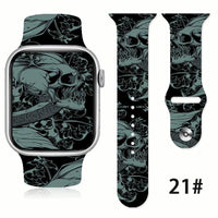 Thumbnail for Blackened Skull Silicone Strap for Apple Watch - watchband.direct