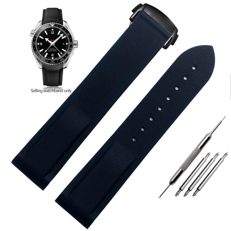 Curved End Rubber Silicone Watch Bands - watchband.direct