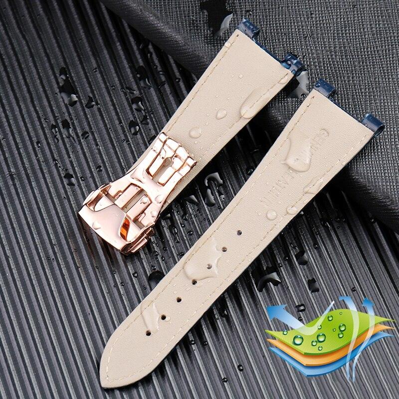 Notched Genuine Leather Watchband for Omega Constellation - watchband.direct