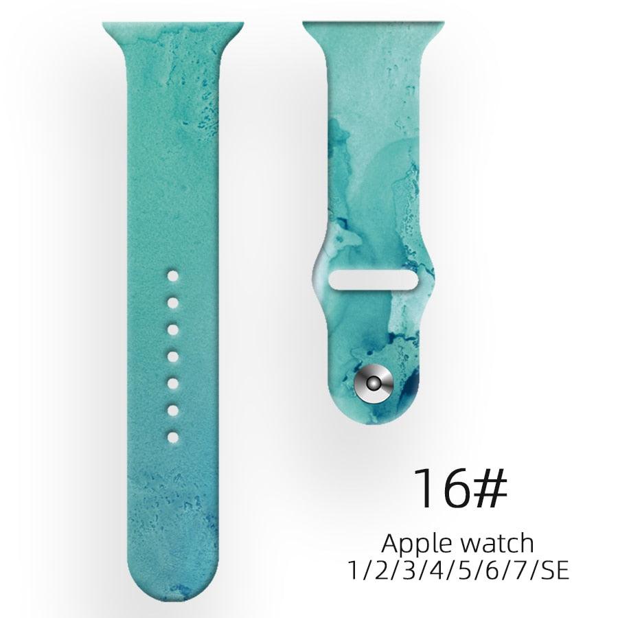 Color Wave Printed Silicone Strap for Apple Watch - watchband.direct
