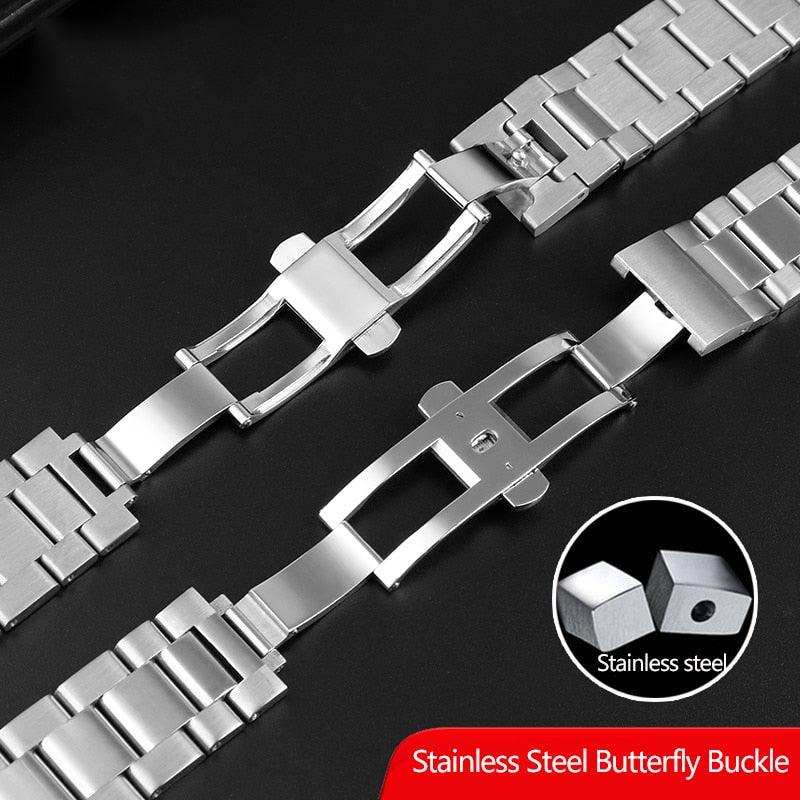 Solid Curved End Metal Watchband - watchband.direct