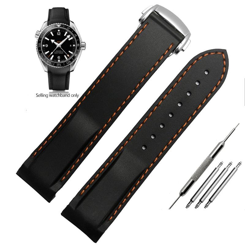 Curved End Rubber Silicone Watch Bands - watchband.direct