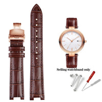 Thumbnail for Notched Cowhide Leather Watchband for Rossini Watches - watchband.direct