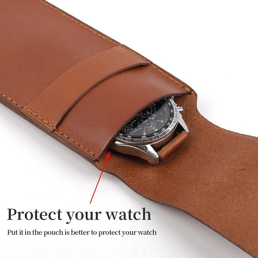 Retro Soft Genuine Leather Watch Box - watchband.direct