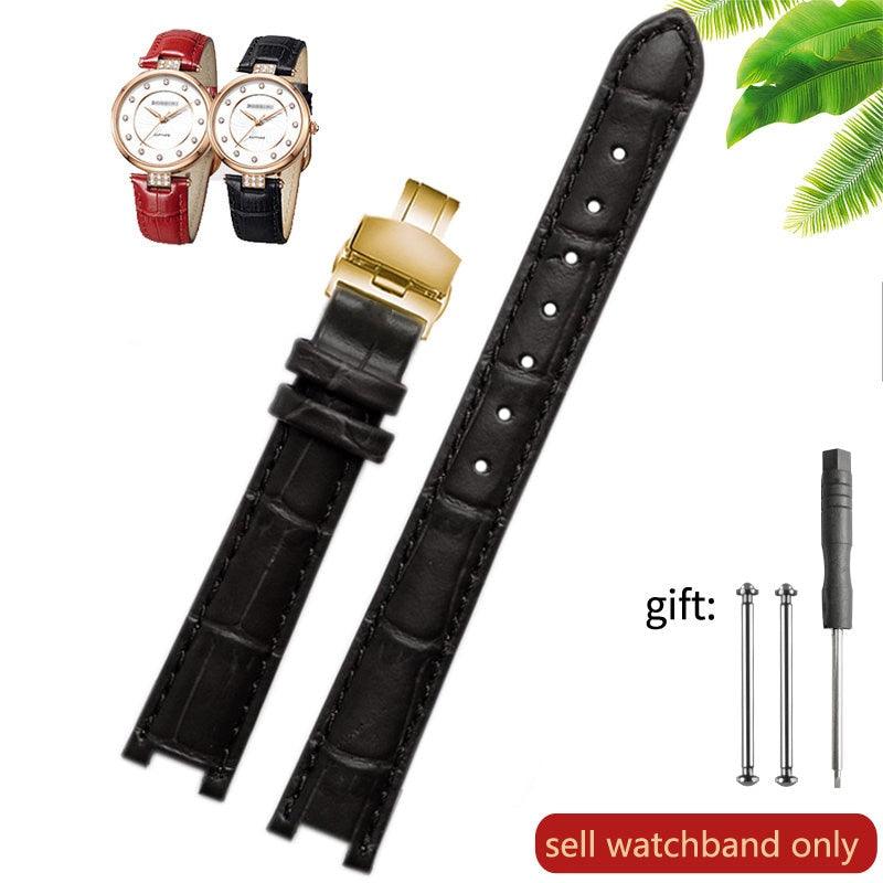 Genuine Leather Notched Womens Watch Band - watchband.direct
