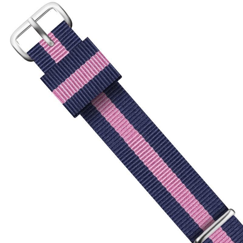 Canvas Ring Silver Nylon Strap - watchband.direct