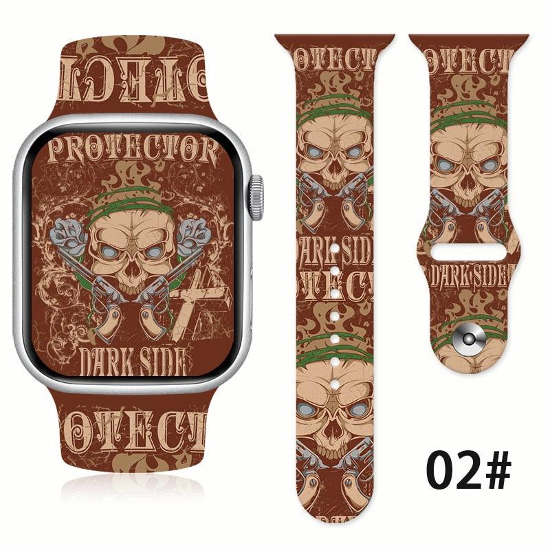 Blackened Skull Silicone Strap for Apple Watch - watchband.direct