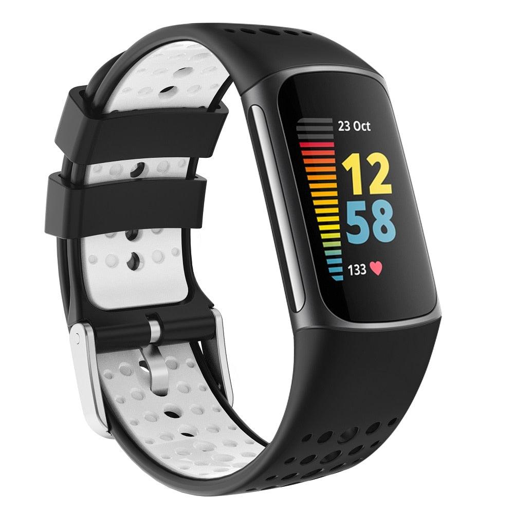 Silicone Perforated Sports Strap for Fitbit Charge 5 - watchband.direct