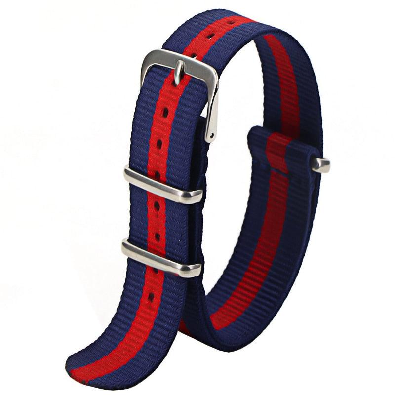 Classic Striped Nylon Seatbelt Strap - watchband.direct