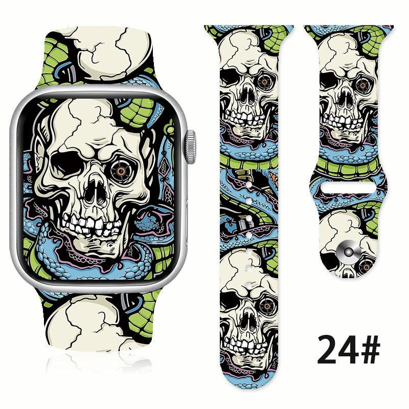 Blackened Skull Silicone Strap for Apple Watch - watchband.direct