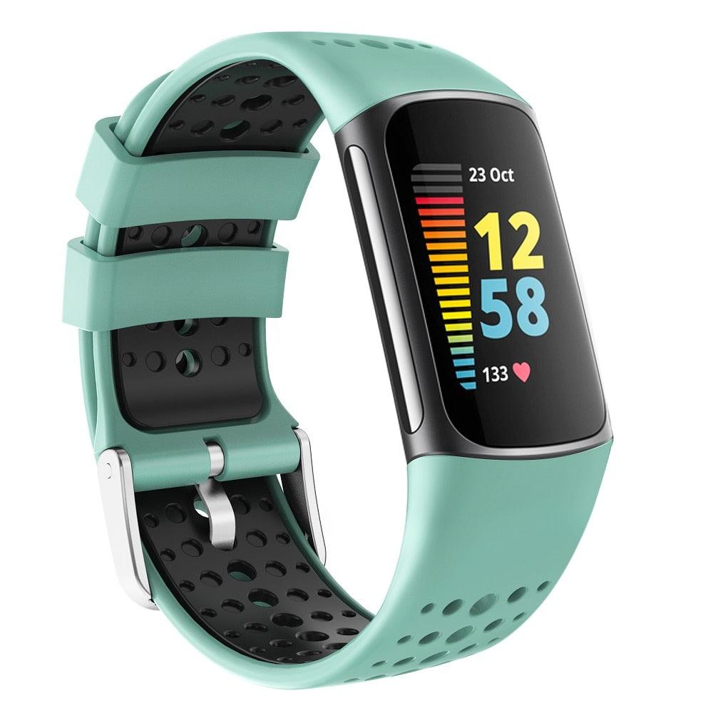Silicone Perforated Sports Strap for Fitbit Charge 5 - watchband.direct