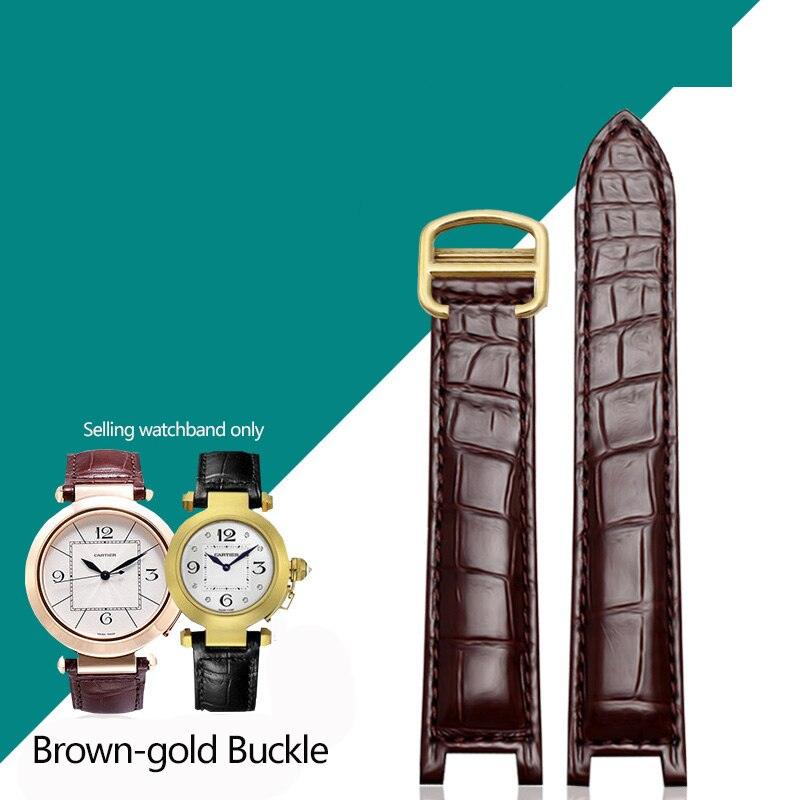 Crocodile Print Leather Watchband For Cartier - watchband.direct
