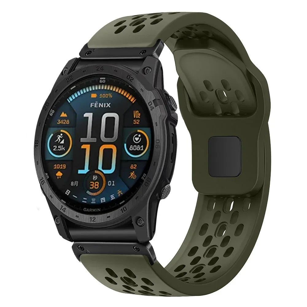 QuickFit Silicone Sport Strap for Garmin Fenix, Tactix & Forerunner