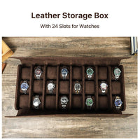 Thumbnail for Luxury 24 Slots Watch Organizer Box - watchband.direct