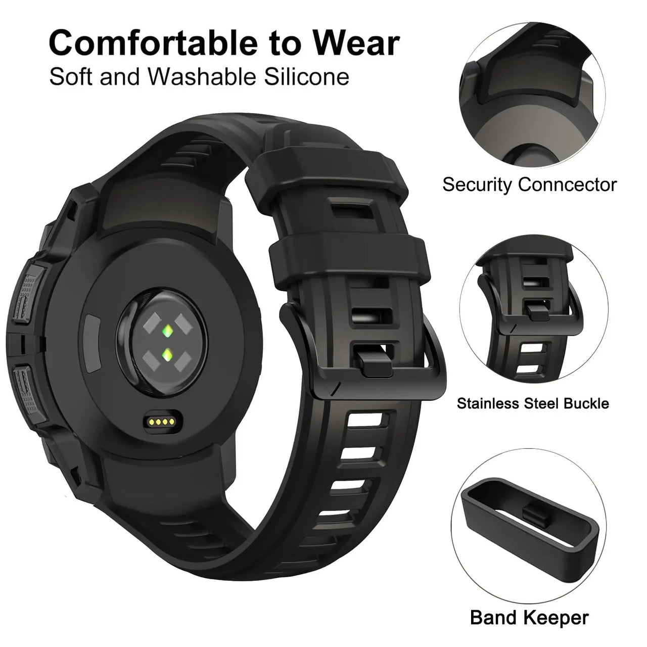 Sport Silicone Strap for Garmin Instinct 3