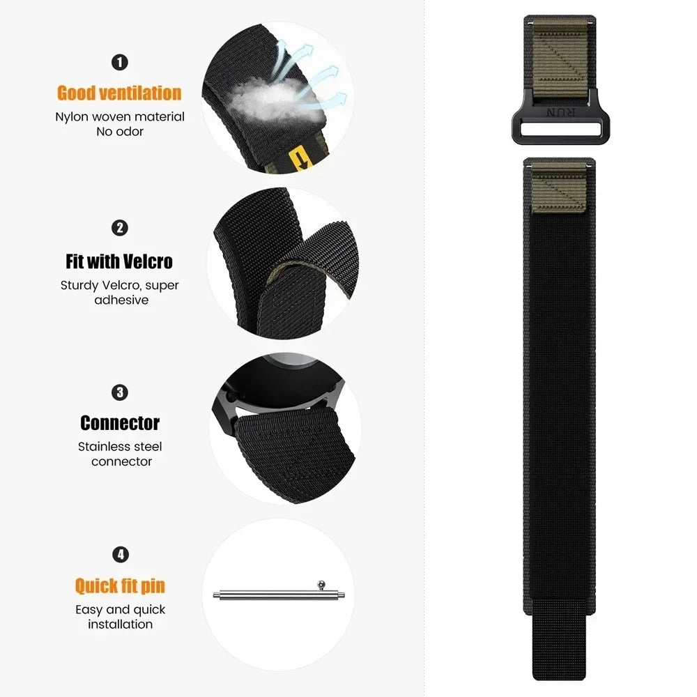 Easy Fit Nylon Strap for Garmin Forerunner, Vivoactive & Venu