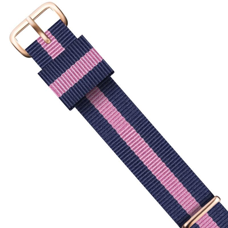 Canvas Ring Rose Gold Nylon Strap - watchband.direct