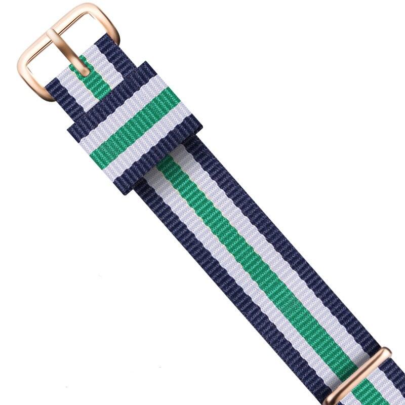 Canvas Ring Silver Nylon Strap - watchband.direct