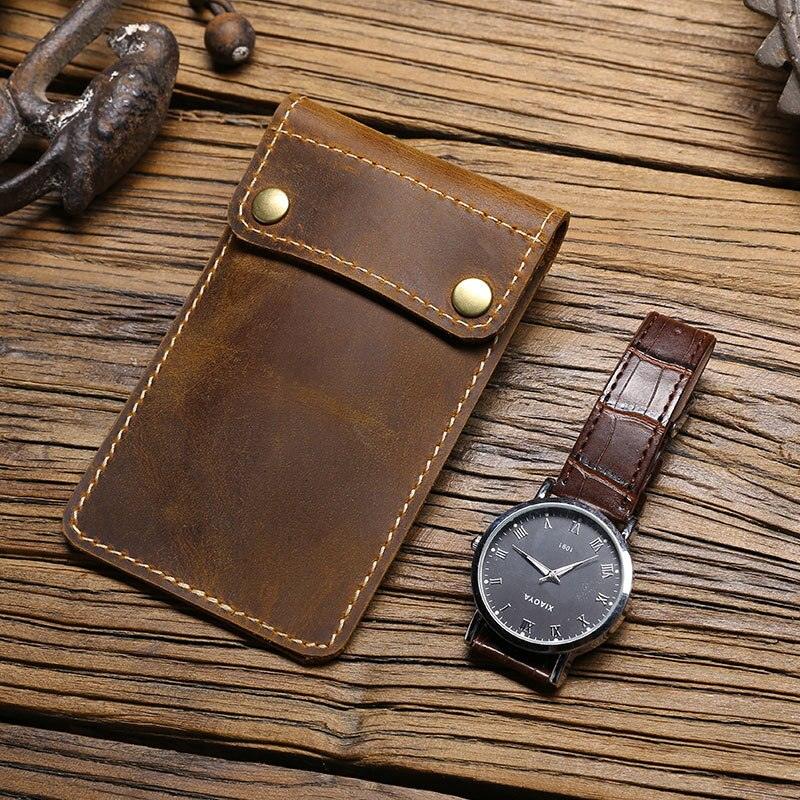 Leather 1-Slot Watch Travel Pouch - watchband.direct