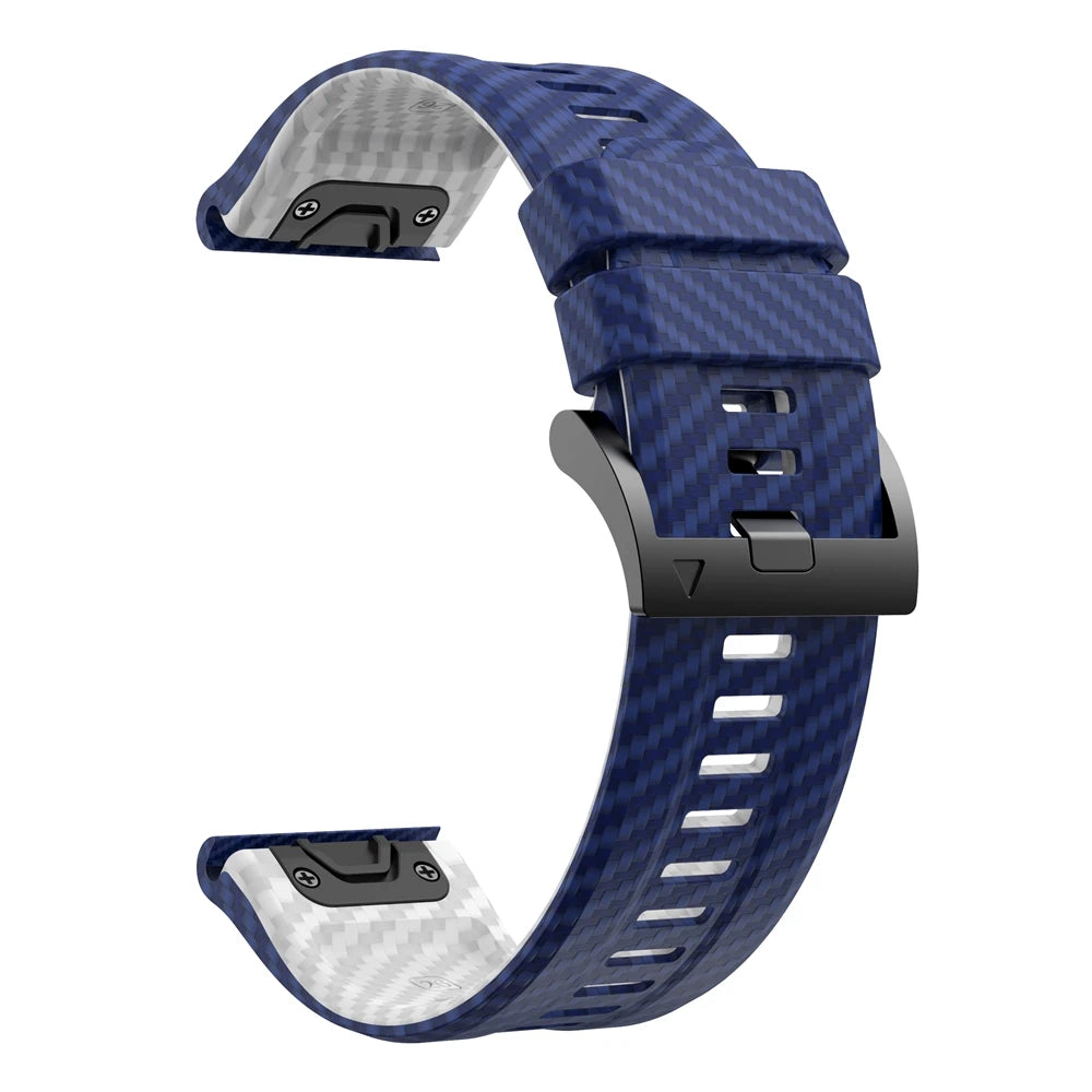 QuickFit Carbon Fiber Texture Silicone Strap for Garmin Fenix & Epix