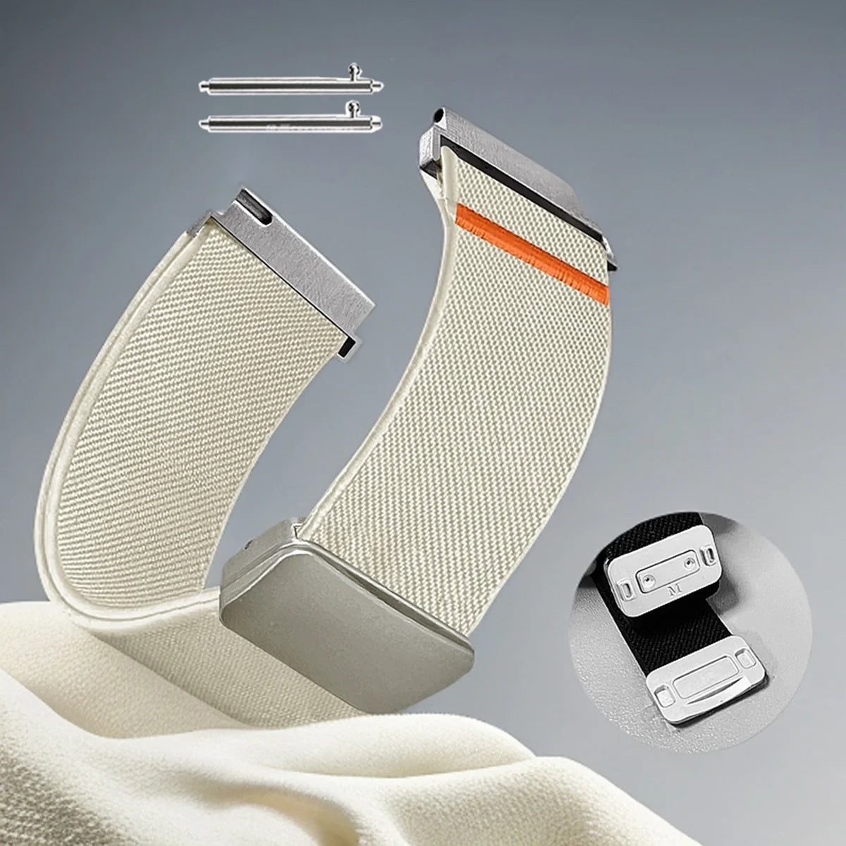 Magnetic Elastic Nylon Strap for Garmin, Samsung & Huawei