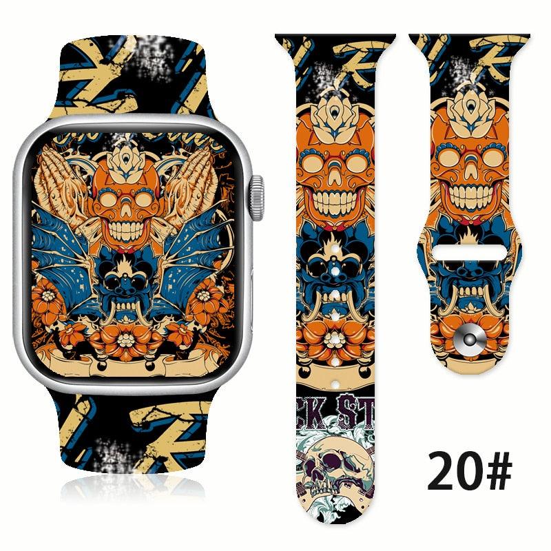 Blackened Skull Silicone Strap for Apple Watch - watchband.direct