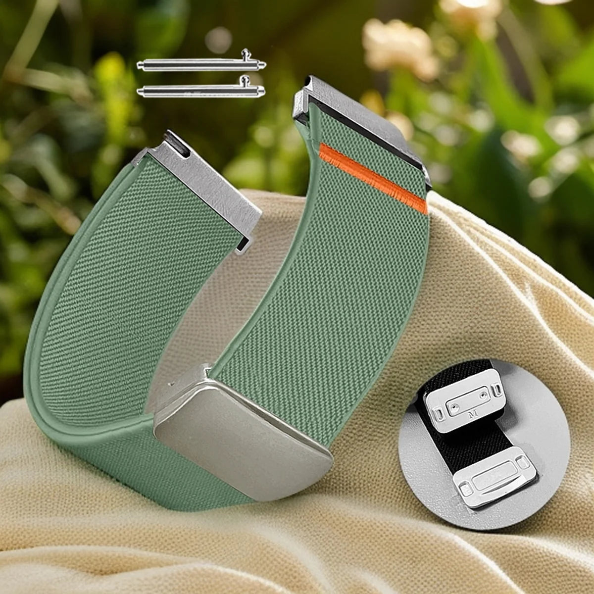 Magnetic Elastic Nylon Strap for Garmin, Samsung & Huawei