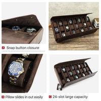 Thumbnail for Luxury 24 Slots Watch Organizer Box - watchband.direct
