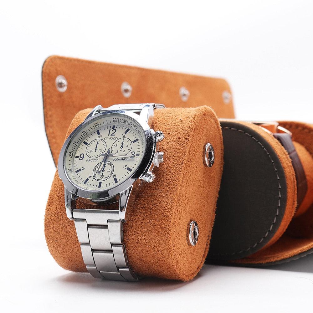 3-Grid Premium Leather Watch Box - watchband.direct