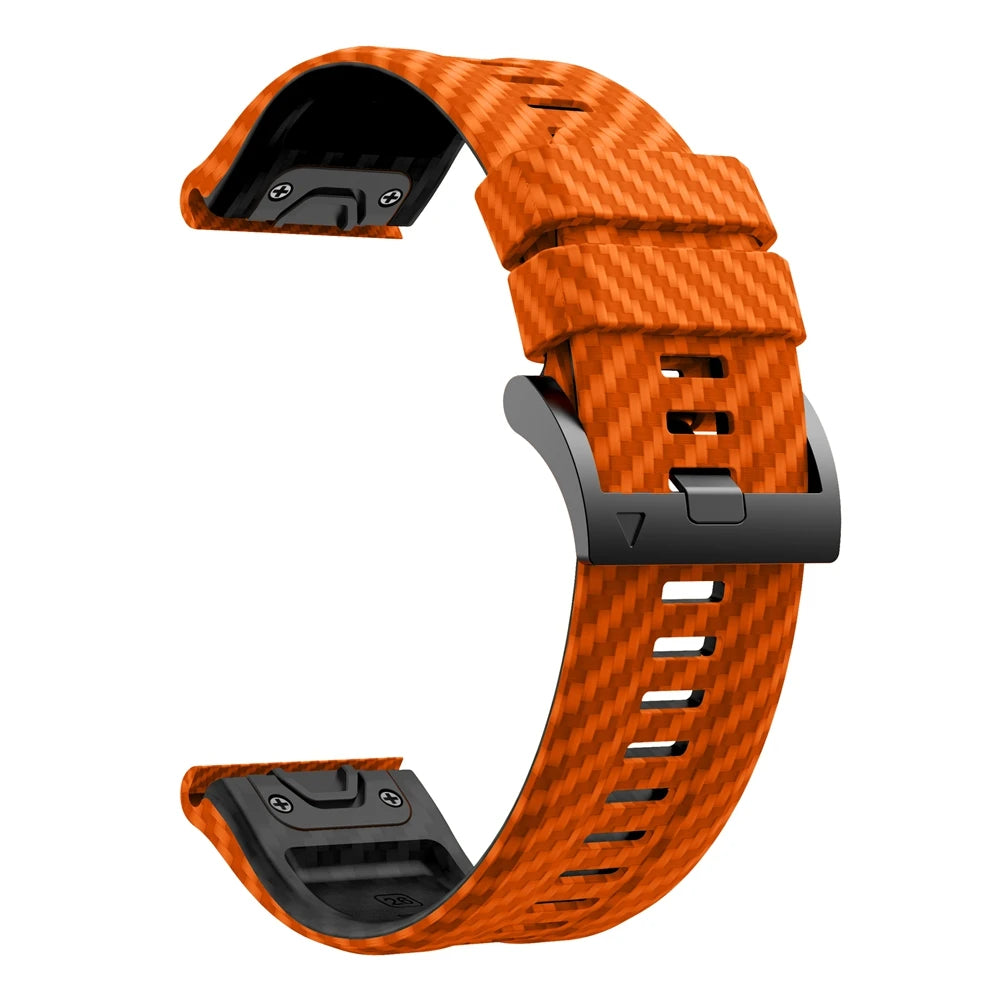 QuickFit Carbon Fiber Texture Silicone Strap for Garmin Fenix & Epix