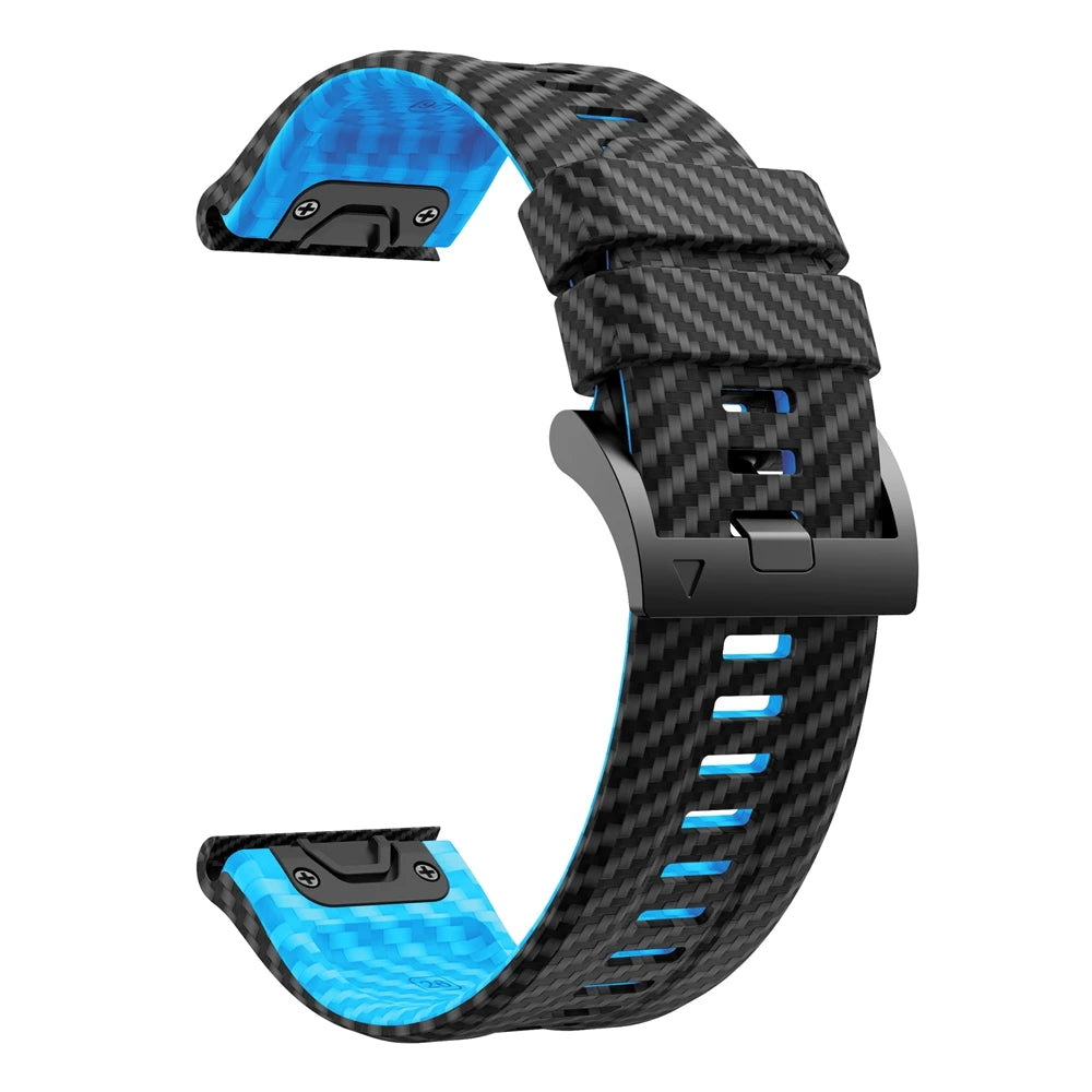 QuickFit Carbon Fiber Texture Silicone Strap for Garmin Fenix & Epix