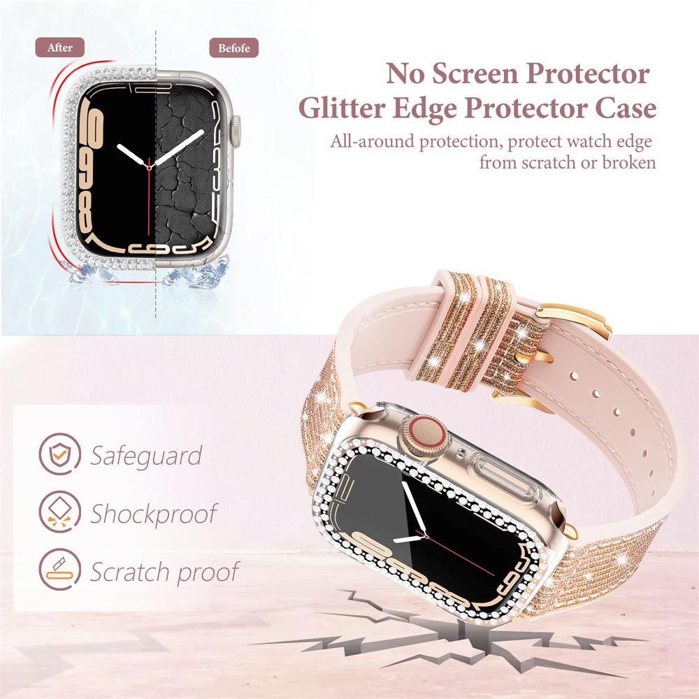 Silicone Diamond Leather Strap for Apple Watch - watchband.direct