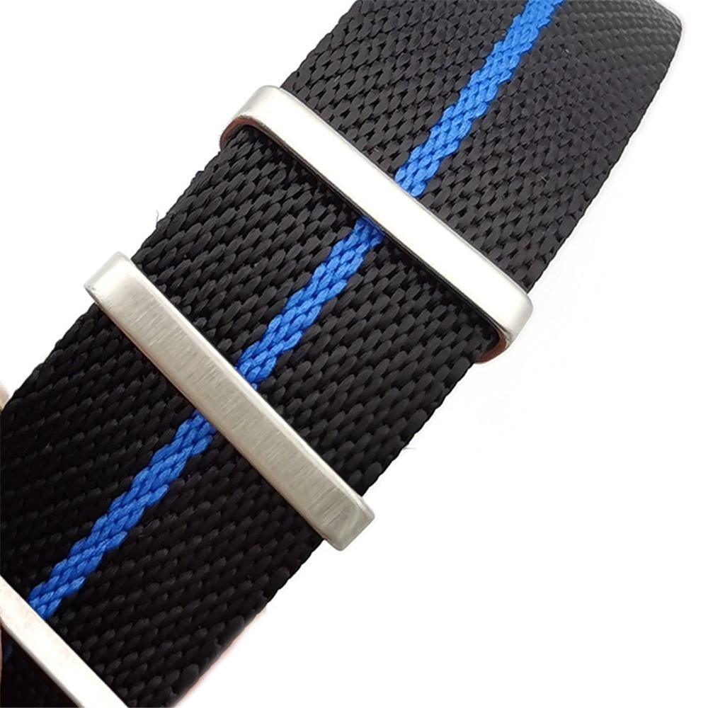 Striped Braided Nylon Seatbelt Strap - watchband.direct