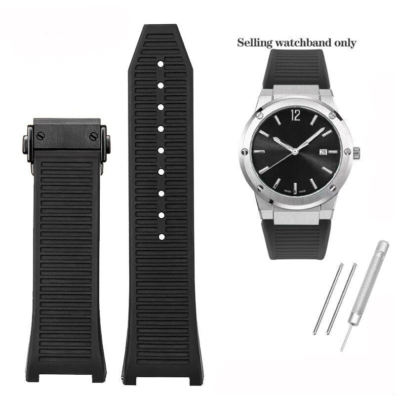 Silicone Rubber Watchband for Ferragamo F80 Sports Watch - watchband.direct