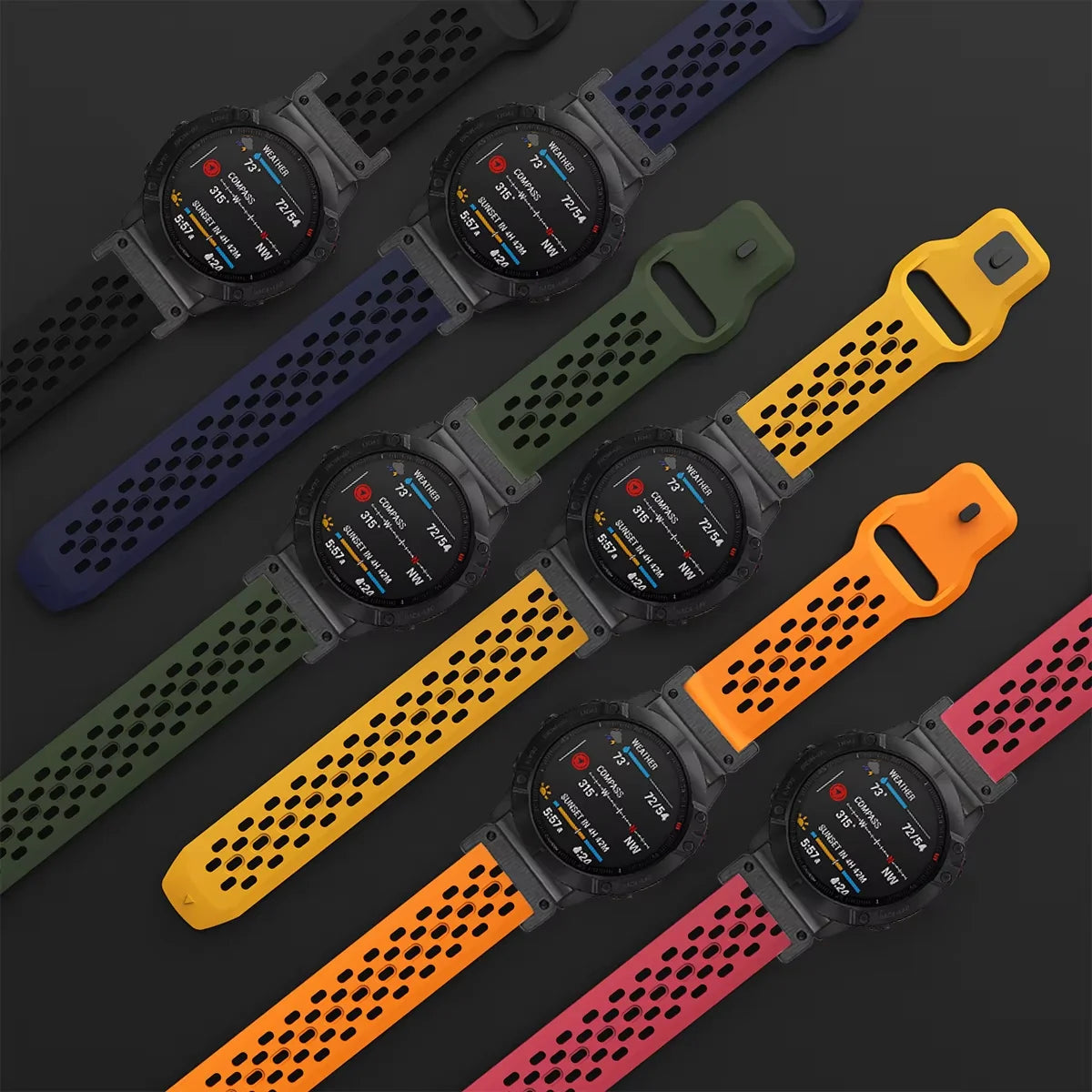 QuickFit Silicone Sport Strap for Garmin Fenix, Tactix & Forerunner