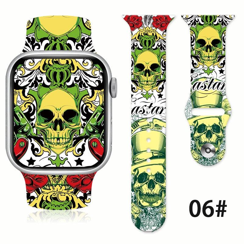 Blackened Skull Silicone Strap for Apple Watch - watchband.direct