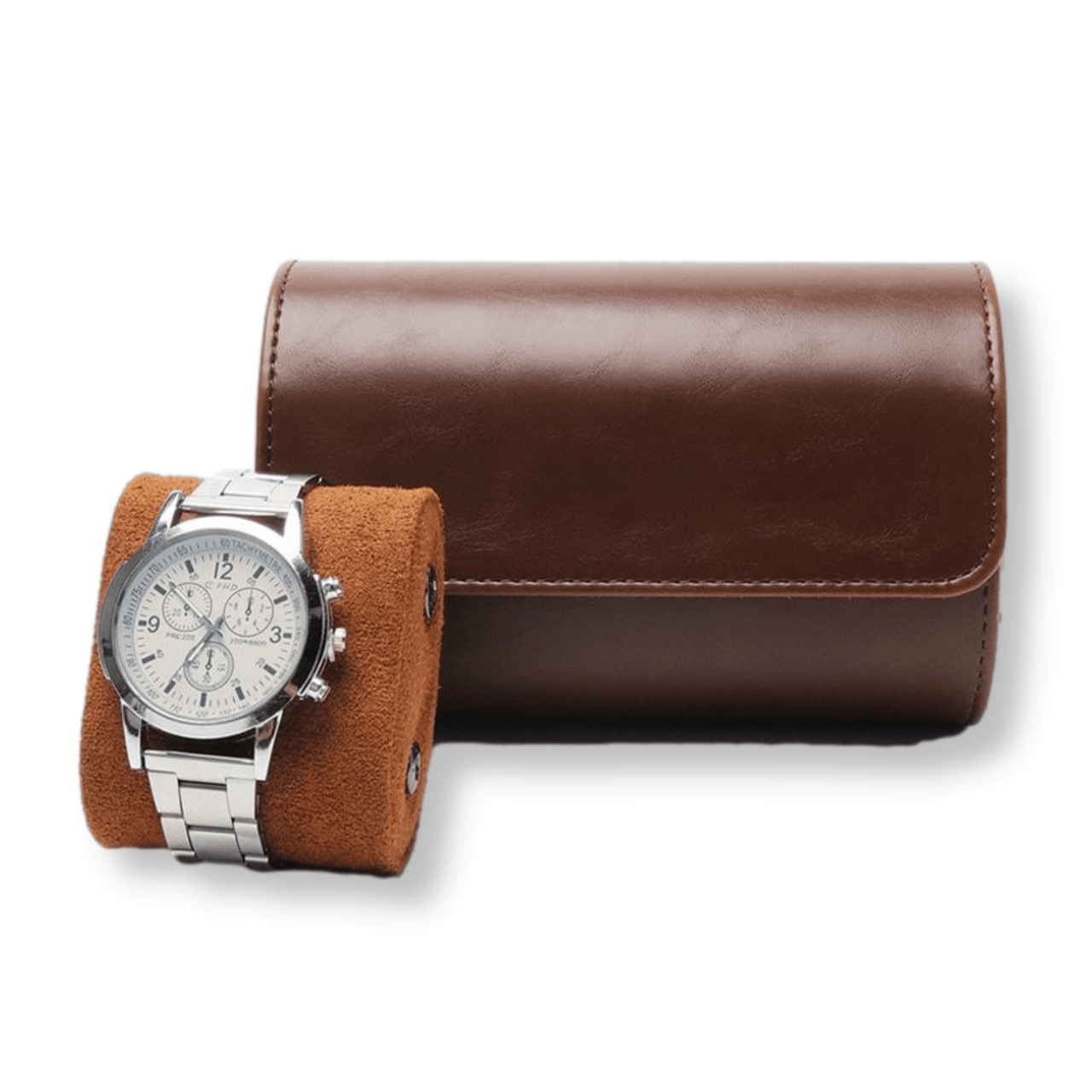 2-Grids Leather Storage Watch Box - watchband.direct