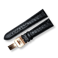 Thumbnail for Crocodile Structured Leather Watchband with Deployment Clasp - watchband.direct