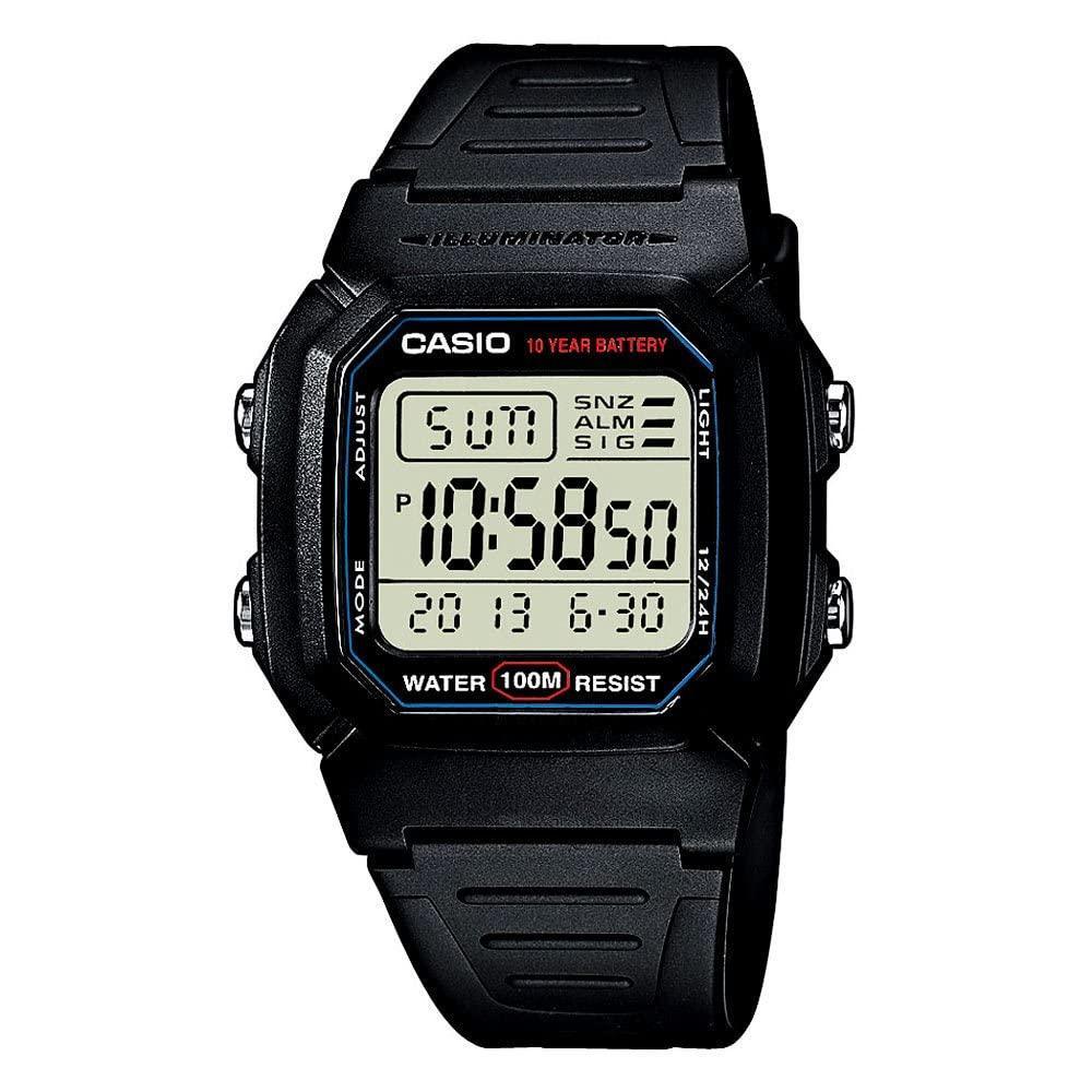 Casio W800HG Men's Digital Watch: 100M Water-Resistant, Multi-Function Alarm, Countdown Timer & 10-Year Battery - watchband.direct